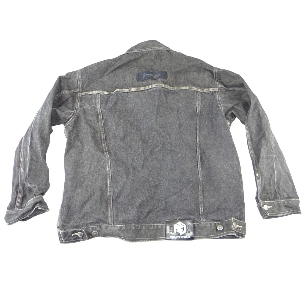 Southpole Mens XL Faded Black‎ Denis Jacket Contrast Stitch Streetwear Y2K